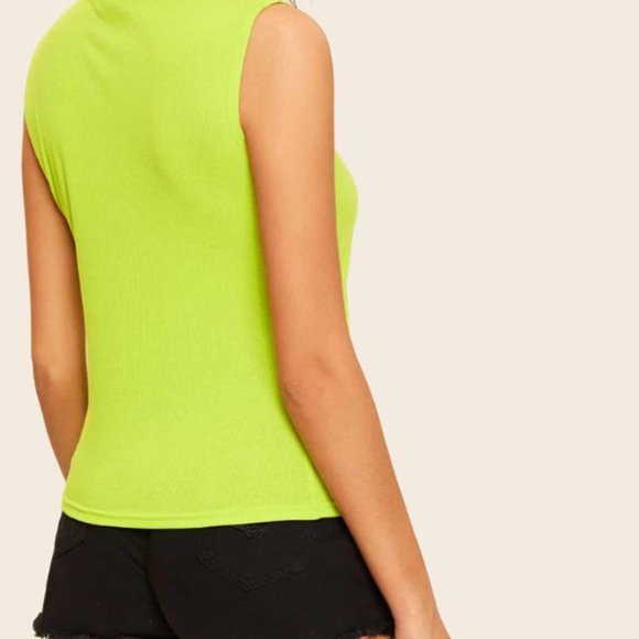 NEW Lime Green  Sleeveless Top (L) - Picture 3 of 5